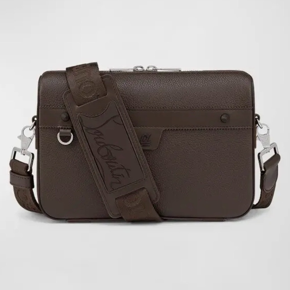 Christian Louboutin Ruisbuddy Brown Leather Crossbody Bag Discontinued
